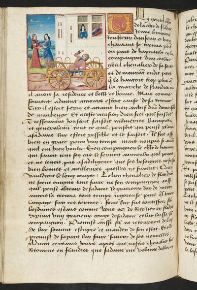 MS Hunter 252 122v Side fra Cent Nouvelles Nouvelles, c.1461-62 af French School