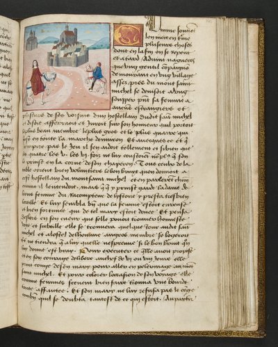 MS Hunter 252 145r-side fra Hundred New News, c.1461-62 af French School