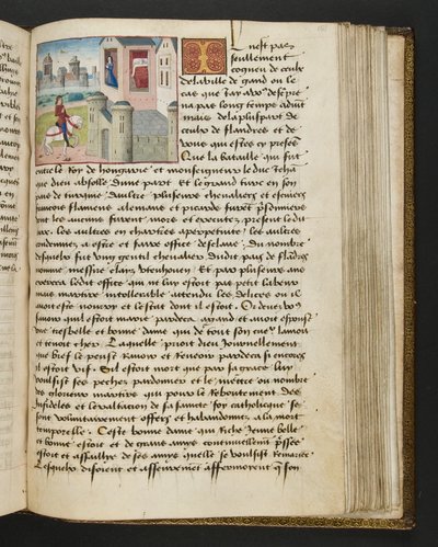 MS Hunter 252 151r Side fra Hundred New News, c.1461-62 af French School