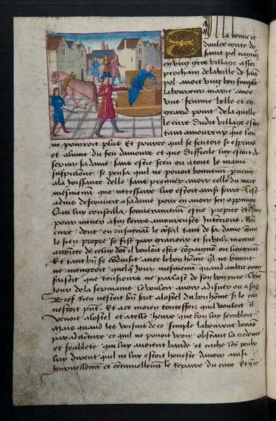 MS Hunter 252 157v Side fra Hundred New News, c.1461-62 af French School