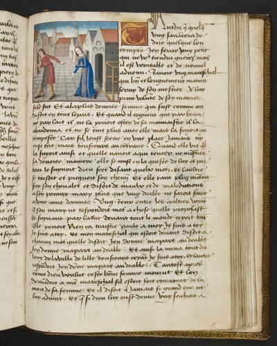 MS Hunter 252 175r Side fra Hundred New News, c.1461-62 af French School
