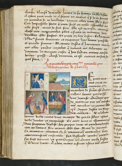 MS Hunter 252 175v Side fra Hundred New News, c.1461-62 af French School