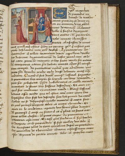 MS Hunter 252 189r Side fra Hundred New News, c.1461-62 af French School
