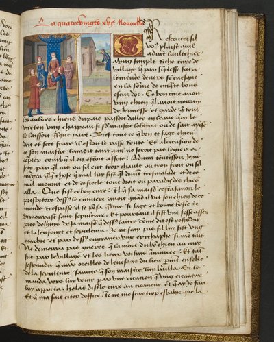 MS Hunter 252 192r Side fra Hundred New News, c.1461-62 af French School
