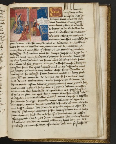 MS Hunter 252 197r Side fra Hundred New News, c.1461-62 af French School