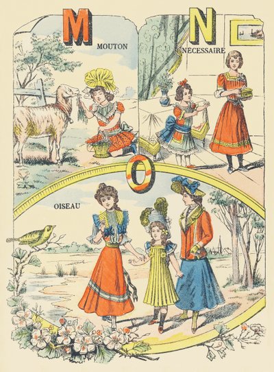 M N O: får, nødvendig, fugl af French School