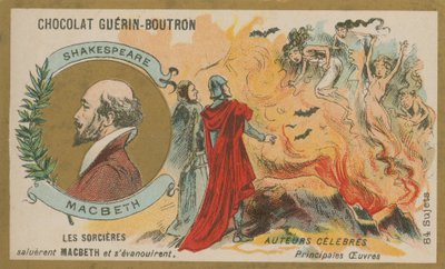 Macbeth, Chocolat Guerin-Boutron handelskort af French School