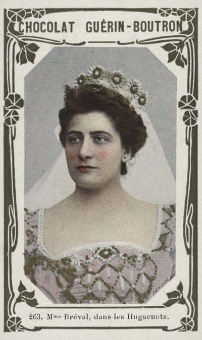 Madame Breval, i Les Huguenots (farvet foto) af French School
