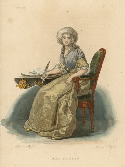 Madame Cottin (farvet gravering) af French School