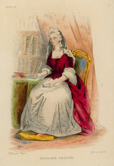 Madame Dacier (farvet gravering) af French School