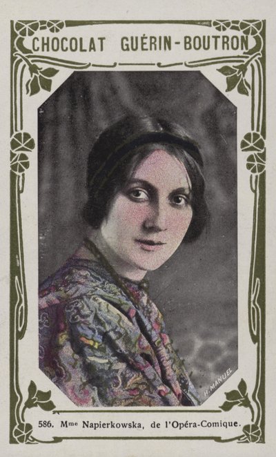 Madame Napierkowska, fra Opera-Comique (farvet foto) af French School