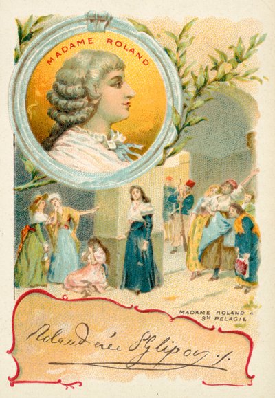 Madame Roland, fransk revolutionær (chromolitho) af French School