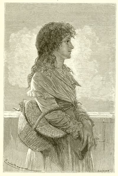 Madame Roland i sin barndom af French School