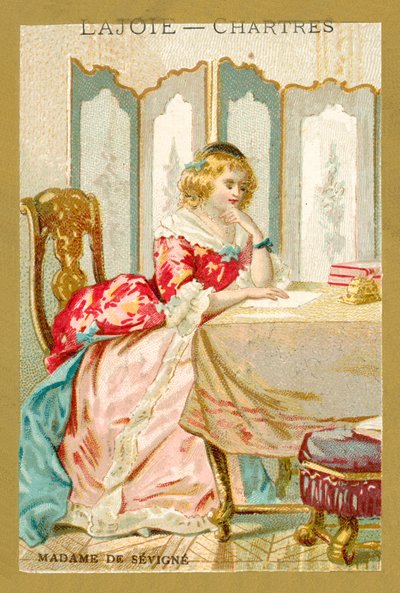 Madame de Sevigne, fransk forfatter (chromolitho) af French School