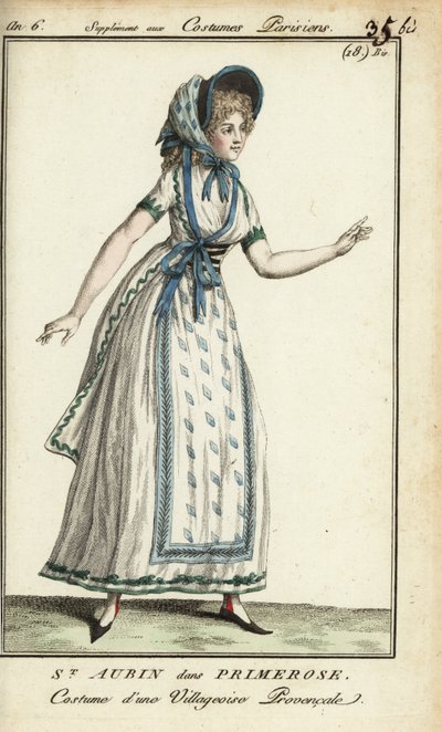 Madame de St. Aubin i kostume som Primerose. af French School