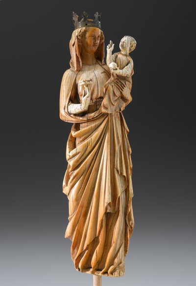 Madonna og barn, ca. 1260-1290 (elfenben og metal) af French School