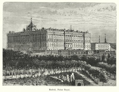 Madrid, Palais Royal (gravering) af French School