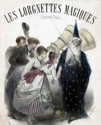 Magiske lorgnettes, sang til populær vals. Litografi af French School