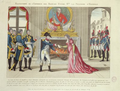 Kejser Napoleons storsind over for prinsessen af Hatzfeld, 1806 af French School
