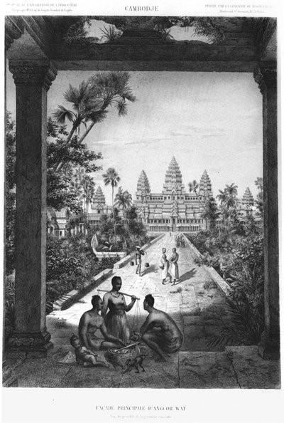 Hovedfacade af Angkor Wat, illustration fra Atlas du voyage d