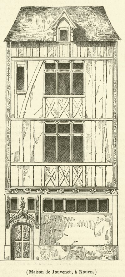 House of Jouvenet, i Rouen (gravering) af French School