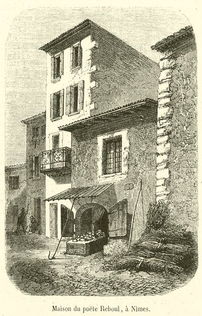 Digterens Rebouls hus, i Nimes (gravering) af French School