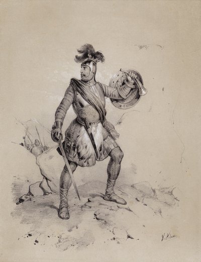 Malcolm I, konge af Skotland, 944 (litho) af French School