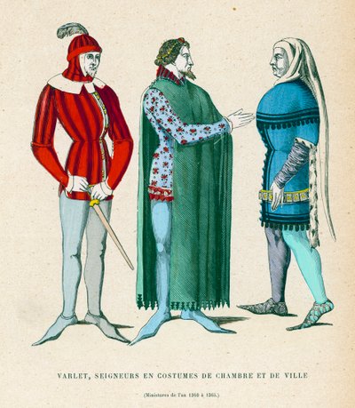 Mandsdragter, 1360-1365 af French School