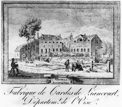 Fremstilling, Duke de la Rochefoucauld i Liancourt; Strengefabrik i Liancourt, afd. Oise. af French School