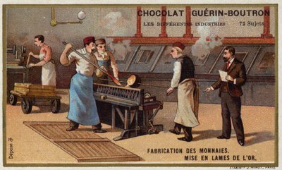 Fremstilling af mønter (chromolitho) af French School