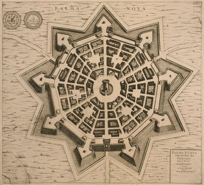 Kort over Palmanova, fra Les Villes de Venetie, 1704, udgivet af Rutgert Alberts i Haag af French School