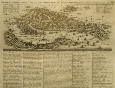 Kort over Venedig, udgivet af H. Chatelain i Amsterdam, 1728 af French School