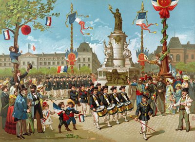 Marts af skolebataljoner den 14. juli 1883 på Place de la Republique af French School