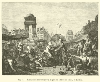 De uskyldiges March, 1810, fra et tidsmaleri af Tardieu af French School