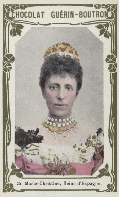 Marie-Christine, Reine dEspagne (farvet foto) af French School