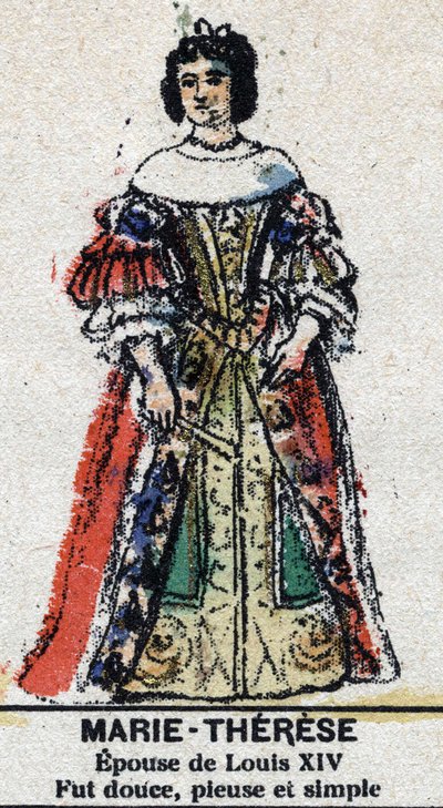 Marie Therese af Østrig (1638-1683), dronning af Frankrig. I "" Galeriede Kings and Queens of France og berømte karakterer fra 1643 til 1895"" Billede af epinal. af French School