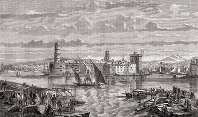 Marseille i det 18. århundrede, indgraveret af Pibaraud efter Le Breton, fra 