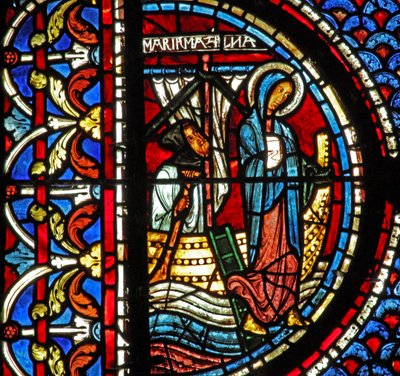 Mary Magdalene-vindue: Maria lander i Provence (w46) af French School