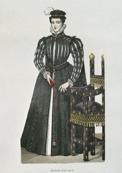 Mary Queen of Scots (1542-87), kopi af en miniature fra Recueil de Gaignieres af French School