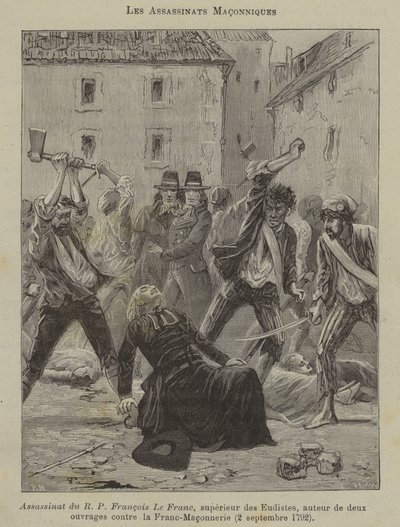 Frimurermord (gravering) af French School