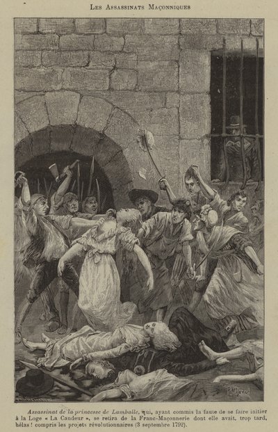 Frimurermord (gravering) af French School