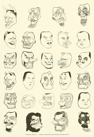 Japanske masker (gravering) af French School