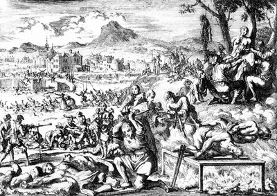 Massakre i Irland i 1644, c.1685 af French School