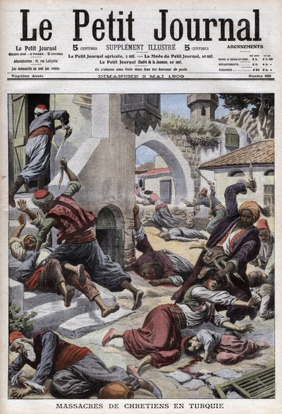 Massakre på kristne i Tyrkiet: massakre på 30.000 armeniere i byen Adana (Kilicien) (1. april af French School