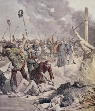 Massakrer i Kina, fra Le Petit Journal, 1891 af French School