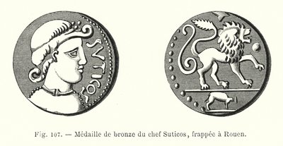 Bronzemedalje af Chief Suticos, præget i Rouen (gravering) af French School