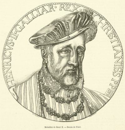 Medallion de Henri II (gravering) af French School