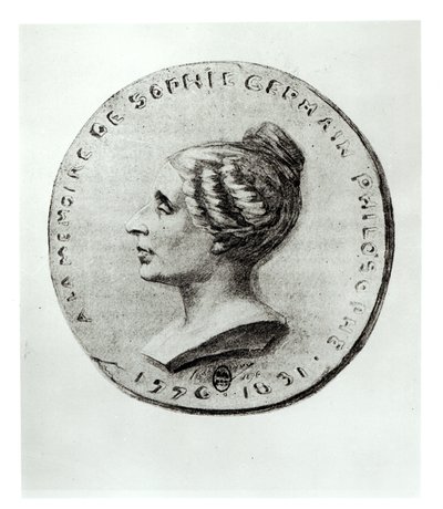 Medalje forestillende Sophie Germain (1776-1831) af French School