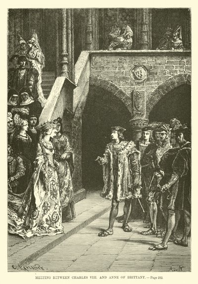 Møde mellem Charles VIII og Anne af Bretagne af French School