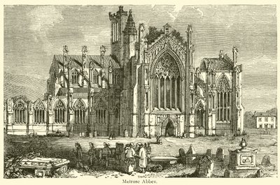 Melrose Abbey (gravering) af French School
